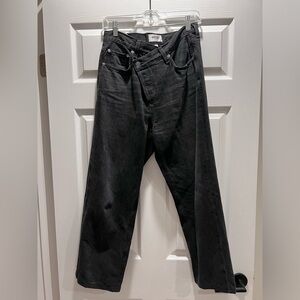 AGOLDE cross over, black, straight leg denim